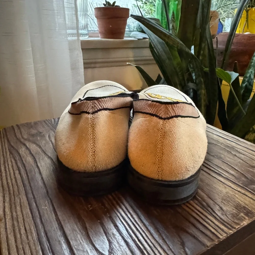 Marni Mens Knit Trompe L'oeil Chain‎ Loafers Cream Black Made in Italy Size 43